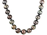 Cultured Tahitian Pearl Rhodium Over 14k White Gold 18 Inch Strand Necklace