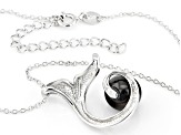Cultured Tahitian Pearl Rhodium Over Sterling Silver Pendant With Chain