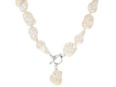 Genusis™ White Cultured Freshwater Pearl Rhodium Over Sterling Silver 20 Inch Necklace