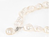 Genusis™ White Cultured Freshwater Pearl Rhodium Over Sterling Silver 20 Inch Necklace