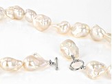 Genusis™ White Cultured Freshwater Pearl Rhodium Over Sterling Silver 20 Inch Necklace