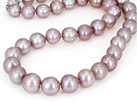 Genusis™ Lavender Cultured Freshwater Pearl Rhodium Over Sterling Silver 20 Inch Necklace