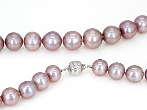 Genusis™ Lavender Cultured Freshwater Pearl Rhodium Over Sterling Silver 20 Inch Necklace