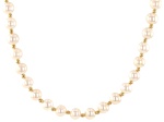 White Cultured Freshwater Pearl 14k Yellow Gold 18 Inch Necklace