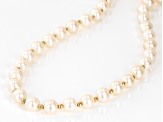 White Cultured Freshwater Pearl 14k Yellow Gold 18 Inch Necklace