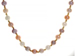 Multi-Color Cultured Freshwater Pearl 14k Yellow Gold 18 Inch Necklace