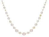 Multi-Color & White Cultured Japanese Akoya Pearl 14k Yellow Gold Strand Necklace