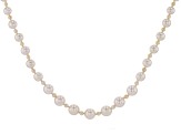 White & Multi-Color Cultured Japanese Akoya Pearl 14k Yellow Gold Necklace.