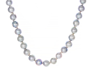 Picture of Platinum Cultured Japanese Akoya Pearl Rhodium Over Sterling Silver 18 Inch Necklace