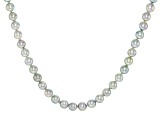 Multi Platinum Cultured Japanese Akoya Pearl Rhodium Over Sterling Silver 18 Inch Necklace