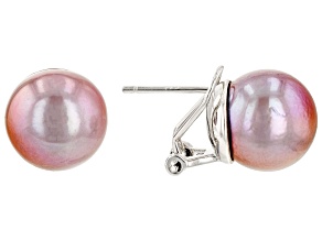 Genusis™ Lavender Cultured Freshwater Pearl Rhodium Over Sterling Silver Earrings