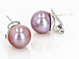 Genusis™ Lavender Cultured Freshwater Pearl Rhodium Over Sterling Silver Earrings