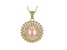 Peach Cultured Freshwater Pearl & Cubic Zirconia 18k Yellow Gold Over Silver Pendant with Chain