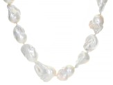 Genusis™ White Cultured Freshwater Pearl Rhodium Over Sterling Silver Necklace