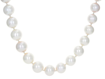 Picture of White Cultured Freshwater Pearl Rhodium Over Sterling Silver Necklace