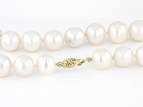 White Cultured Freshwater Pearl 14k Yellow Gold 18-Inch Necklace