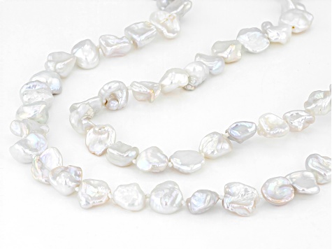 White Cultured Freshwater Pearl Endless Strand Necklace