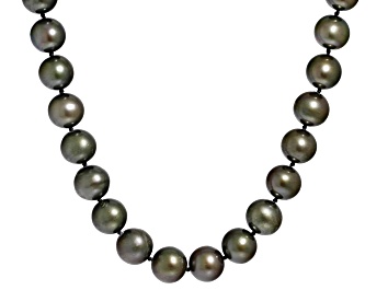 Picture of Black Cultured Freshwater Pearl Rhodium Over 14k White Gold 18 Inch Necklace
