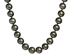 Black Cultured Freshwater Pearl Rhodium Over 14k White Gold 18 Inch Necklace