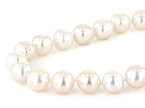 White Cultured Japanese Akoya Pearl 14k Yellow Gold Necklace - SPL453 | JTV