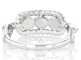 White Cultured Freshwater Pearl Rhodium Over Sterling Silver Ring