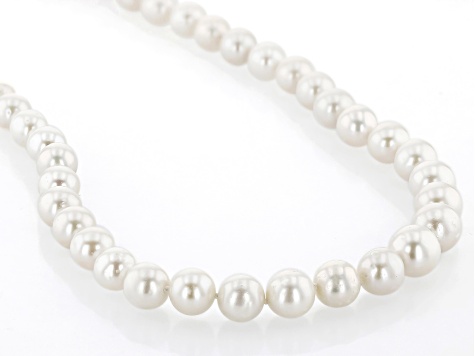Genusis™ White Cultured Freshwater Pearl Rhodium Over Sterling Silver Necklace
