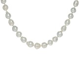 White Cultured South Sea Pearl Rhodium Over Sterling Silver 22 Inch Necklace