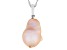 Genusis™ Cultured Freshwater Pearl Rhodium Over Sterling Silver Pendant And Chain