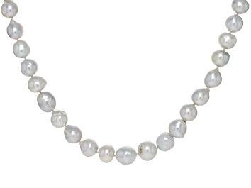 Picture of Platinum Cultured Akoya Pearl Rhodium Over Sterling Silver Necklace