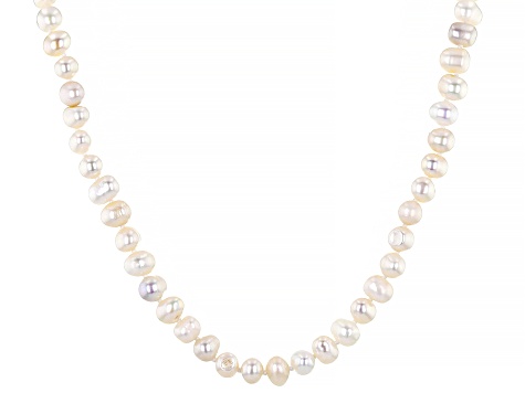 White Cultured Freshwater Pearl Endless Strand Necklace