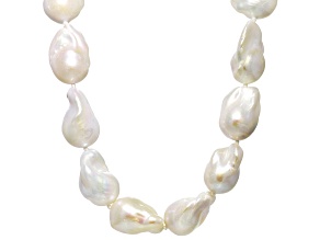 Genusis™ White Cultured Freshwater Pearl Rhodium Over Sterling Silver 24 Inch Necklace