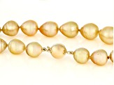 Golden Cultured South Sea Pearl 14k Yellow Gold Necklace