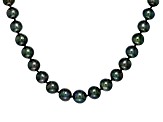 Cultured Tahitian Pearl Rhodium Over 14k White Gold Necklace