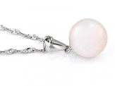 Genusis™ White Cultured Freshwater Pearl Rhodium Over Sterling Silver Pendant And Chain