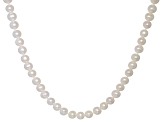 White Cultured Freshwater Pearl Rhodium Over Sterling Silver Necklace