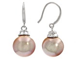 Genusis™ Natural Color Cultured Rhodium Over Sterling Silver Earrings