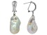 Genusis™ White Cultured Freshwater Pearl Rhodium Over Sterling Silver Earrings