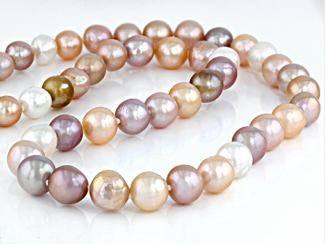 Genusis Multi Color Cultured Freshwater Pearl Rhodium Over Sterling Silver Necklace