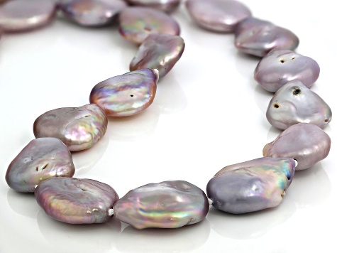 Multi-Color Cultured Freshwater Pearl Rhodium Over Sterling Silver 20 Inch Necklace