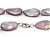 Multi-Color Cultured Freshwater Pearl Rhodium Over Sterling Silver 20 Inch Necklace