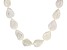 White Cultured Freshwater Pearl Rhodium Over Sterling Silver 20 Inch Necklace