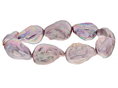 Multi-Color Cultured Freshwater Coin Pearl Stretch Bracelet