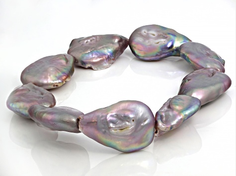 Multi-Color Cultured Freshwater Coin Pearl Stretch Bracelet