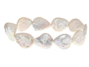 White Cultured Freshwater Coin Pearl Stretch Bracelet