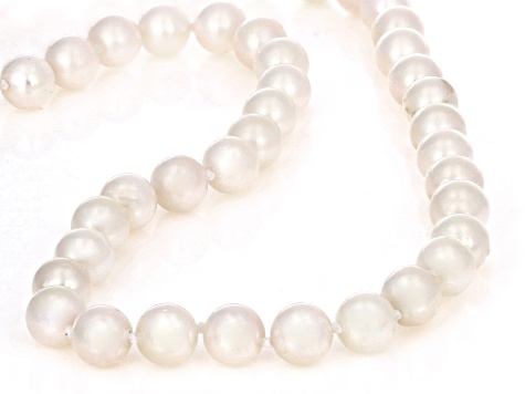 White Cultured Japanese Akoya Pearl 14k Yellow Gold Necklace