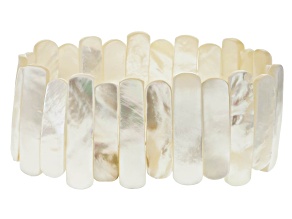 White South Sea Mother-of-Pearl Stretch Bracelet
