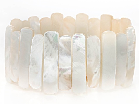 White South Sea Mother-of-Pearl Stretch Bracelet