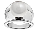 Genusis™ White Cultured Freshwater Pearl Rhodium Over Sterling Silver Ring