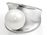 Genusis™ White Cultured Freshwater Pearl Rhodium Over Sterling Silver Ring