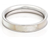 White Cultured Mother-Of-Pearl Rhodium Over Sterling Silver Ring